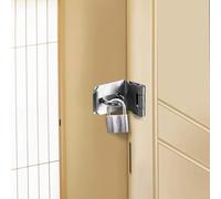 Niceminiwall Stainless Steel Padlock Hasp Latch Lock with 3 Keys, 90 Degree Right Angle Anti-Theft Bolt for Doors, Sheds, Cabinets and Storage Units - Silver (3 Inch/4 Inch