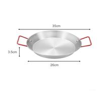 Niceminiwall Stainless Steel Paella Pan Seafood Cooking Skillet Multipurpose Serving Plate Wok Snack Tray for for Kitchen Restaurant Catering, Easy to Clean, Lasting and Rust(26cm)