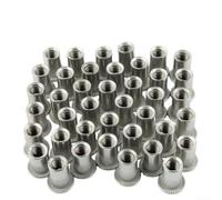Niceminiwall Stainless Steel Rivet Nuts 1/4-20 Threaded Insert Nuts Flat Head Knurled Body for Steel Sheet Metal Aluminum Plastic Fiberglass Industrial Applications(0)