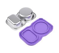 Niceminiwall Stainless Steel Snack Containers With Lids, 2-Pack Leak Proof Dipping Cup With 2 Compartments, Leak Proof Sauce Cup Dual Compartment Dipping Bowl(green)