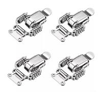 Niceminiwall Stainless Steel Spring Loaded Toggle Latch Catch 4PCS Set, Draw Clamp Clip Hasps for Toolboxes Cabinets Suitcases, Rust Resistant Double Spring Lock(S)
