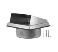 Niceminiwall Stainless Steel Square Extractor Fan Vent Cover with Anti-Mesh and Louver Grille, 304 Steel Wall Ventilation Cover for for Bathroom, Kitchen, Dryer, Garage,(150mm)