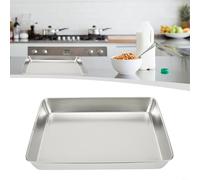 Niceminiwall Stainless Steel Square Tray Rectangular Baking Tray Cake, Suitable For Making Cookies, Lasagna, Oatmeal Cakes And Brownies(40 * 35 * 5.5)
