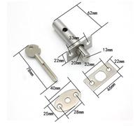 Niceminiwall Stainless Steel Tube Well Lock with Key for Fire Escape Doors Security Bolt Door Hardware Iron Material Silver Color 2 Fixing Bolts Included(Iron)