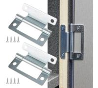 Niceminiwall Steel Cranked Flush Hinges 50x23mm Zinc Plated for 15-19mm Cupboard, Caravan, Mobile Home or Utility Doors, 2/5/10 Pack with Screws