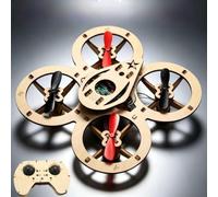 Niceminiwall STEM Educational RC Aircraft Kit Wooden Quadcopter, 2.4G Wireless Link, Three Option, Comes With Spare Propellers and 500mAh for battery(Full set)