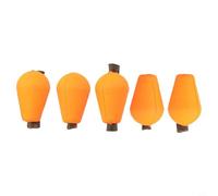 Niceminiwall Teardrop Strike Indicator for Fly Fishing - 5-Piece Set of Floating Foam Units, For EVA Material with Rubber Tube, Adjustable Depth Control, Orange-R(RED)
