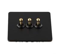 Niceminiwall Toggles Light Switch With Stainless Steel Faceplate And Tin-Phosphor Bronze Components, 86 Type For Residential Commercial Applications(3 Gang)