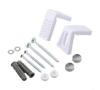 Niceminiwall Toilet Floor Fixing Kit with Stainless Steel L-Shaped Anchor Bolts, Angled Pan and Bidet Mounting Screws, Side Fixing Fittings with Screw Head Covers,(S)