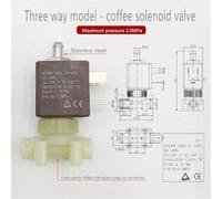 Niceminiwall Two-Way Three-Way 230V 50Hz Solenoid Valve for Coffee Machine, For Steam and Hot Water Systems(Three way)
