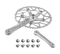 Niceminiwall Ultralight Hollow 130BCD Crankset with AL6061 Arms 170mm and Narrow Wide Single Speed AL7075 Chainring 50T 52T 54T 56T 58T Compatible with 9 10 11(silver crank+52T)