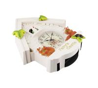 Niceminiwall Wall Mounted Cuckoo Pendulum Clock for Home Decor, 42x26x10 cm Wooden Look Wall Clock with Artistic Design for Living Room, Office or Bedroom(White Squirrel)