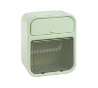 Niceminiwall Wall-Mounted Tissue Box for Bathroom with Drawer, Wipes Storage Holder, ABS+PS Material, 22x17.5x12cm, Compatible with Roll and Folded Paper, White/Green/Dark(Green)