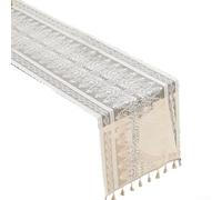 Niceminiwall White Lace Floral Table Runner Overlay Boho Lace Fabric Tablecloth, Elegant Polyester Table Cover 30x180cm for for Wedding, Party, Dining Room and for for Home Decoration(B)