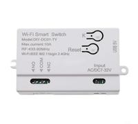 Niceminiwall WiFi Switch DIY Timer Module for Home Automation with Remote On/Off and Voice Control, 7-32V DC Input and 5V USB, 10A Max Current and 220W Power