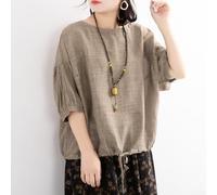 Niceminiwall Women's Bat Sleeve Top Drawstring Hem Loose Fit Summer | Bat wing sleeves, drawstring hem, loose for fit design, round neck style, perfect for summer heat