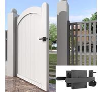 Niceminiwall Wooden Door Latch for Garden and Barn | Heavy-Duty Aluminum Flip Latch with Handle on Both Sides | Secure Closure for Outdoor Use, Black(Black)