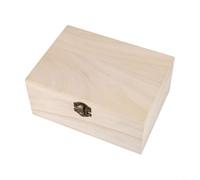 Niceminiwall Wooden Storage Box Set with Hinged Lid, Decorative Craft Boxes for Keepsakes, Wedding, Christmas, Unfinished Square Paulownia Wood Containers(L)