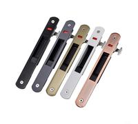 Niceminiwall Zinc Alloy Single Side Hook Lock for Sliding Glass Doors and Balcony with 90 Degree Bolt, Black/White/Champagne/Gray/Red Bronze Finish, 198x28mm Size(Black)