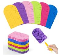 Nicemiya 12 PCS Fleece Reusable Duster Refills, Washable Heavy Duty Duster Refills for Swiffer, 360 Cleaning for Fan, Window, Corners(Include 1 Handle)