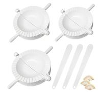 NiceNaiils 3-Piece Wonton & Dumpling Maker Set, 10/8/7 cm Ravioli Mouth Pocket Shaper with 3 Meat Spatulas, Dumpling Cutter & Dough Press for Home Kitchen