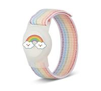 NiceNaiils Aiirttag Children's Rainbow Cloud Bracelet, Adjustable Nylon Protective Case for Aiirt Day, Soft GPS Bracelet, Children Hidden, Breathable & Safe for Everyday Use and Travel