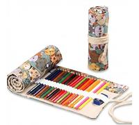 NiceNaiils Cat Pencil Case, 36 Holes, Rollable Canvas Pen Bag for Colouring Pencils, Large Capacity Pencil Case for Artists & Students, Portable Pen Holder with Tie Rope for Drawing & Painting