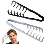 NiceNaiils Curling Comb V-Shape Pack of 2, Texture Comb for Volume at the Root, Volulift Comb for Non-Slip Styling, Hair Brush for Hair Root Lifting, Ergonomic & Gentle on the Scalp (Grey/Black)