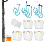 NICENEEDED 10 Sets Maple Syrup Tapping Kit, Include 10 Taps 10 Pcs Tubing 10 Pcs Filters 5 Pcs 5L Bags, Maple Tree Tapping Kit for Maple Birch Syrup Collection Supplies