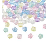 NICENEEDED 100 PCS Summer Ocean Seashell Nails Charms, 3D Shell Nail Art Resin Rhinestones, Aurora Seashells Nail Gems Nail Jewelry for Women Summer DIY Nail Art Decoration Accessories