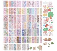 NICENEEDED 100 Sheets Cute Cartoon Kpop Deco Stickers, Self-Adhesive Colorful Photocard Decorative Decals Scrapbooking Journal DIY Sticker Set, Greeting Cards Album Decoration Decal for Arts Crafts