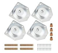 NICENEEDED 12 Degree Angled Leg Mounting Plates, Furniture Leg Attachment Plates, Industrial Strength T-Plate, Legs with Hanger Bolts and Screw for Furniture Sofa Couches Seats, Set of 4