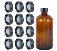NICENEEDED 12 Pack 40mm Growler Caps, Growler Lids Poly Seal Screw Caps Compatible, Gallon Jugs Replacement for Homebrew Wine Making Beer Brewing Black