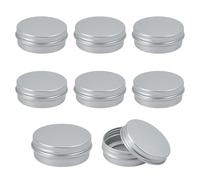 NICENEEDED 12 PCS 1 Oz Metal Tin Cans, Round Lip Balm Tin Cans Refillable Travel Sized Cosmetic Containers, DIY Food Candle Containers, Small Tins for Salves Lotion Bars Beard Balms