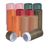 NICENEEDED 12 Pcs 30ML Kraft Paper Tubes with Lid, Cardboard Boxes Empty Kraft Paper Jar Round Containers, Essential Oil Bottle Packaging Box Round Kraft Paper Containers for Tea Coffee Crafts