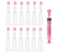 NICENEEDED 12 Pcs Empty Lip Gloss Tubes, 10ml Clear Lip Balm Containers, Refillable Lipstick Cosmetic Tubes Soft Mini Lip Gloss Squeeze Bottle with Dispensing Filling Tool for Women Home and Travel