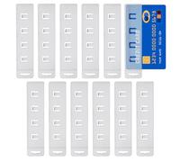 NICENEEDED 12 Pcs Half Card Badge Holders, Rigid Plastic Horizontal Swipe ID Badge Holders Sleeves, Frosted Card Pouches Protectors with Clamp Gripper for Swiping ID Credit Name Cards