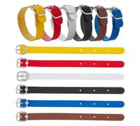 NICENEEDED 12 PCS Luggage Tag Straps with Metal Buckle, 7.48 X 0.47 Inch Adjustable Travel Bag Replacement Belts, PU Leather Luggage Label Loops for Suitcase Card Pass Holder