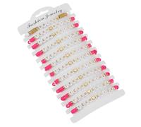 NICENEEDED 12 PCS Wedding Bridal Shower Bracelet, Pink Letter Bulk Beaded Bracelets for Bachelorette Party, Preppy Friendship Bracelets Jewelry Set for Women