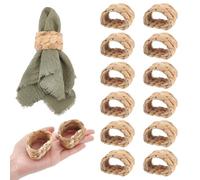 NICENEEDED 12 Pcs Wedding Woven Napkin Rings, Rustic Boho Napkins Ring