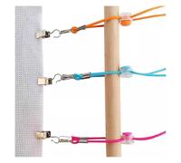 NICENEEDED 12 Sets Cross Stitch Side Clips, Adjustable Fabric Holders for Knitting Embroidery, High Elasticity Tension Clamps Accessories Fastening Clip Tool for DIY Crafting