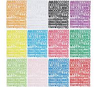 NICENEEDED 12 Sheets Colorful Letter Stickers, 1 Inch Glitter Alphabet Number Sticker, Vinyl Self Adhesive Stick on Letters for Graduation Cap Water Bottles Cup Mailbox DIY Crafts Classroom Decor