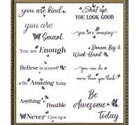 NICENEEDED 12 Style Inspirational Decals for Mirror, Vinyl PVC Positive Affirmation Mirror Sticker, Waterproof Peel and Stick Motivational Stickers for Bathroom Home Office Graduation Party