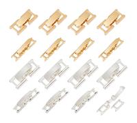 NICENEEDED 16 Pcs 4 Styles Real 18K Gold Plated Fold Over Clasps, Brass Bracelet Necklace Extension Clasp Sliver Jewelry Extenders Watch Band Clasps Closure End Caps for Jewelry Extension Making