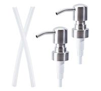 NICENEEDED 2 Pack Soap Dispenser Pump Replacement, Stainless Steel Hand Liquid Soap Pump for Regular Mouth Bottles Standard 28/400 Neck Size for Hand Dish Soap Bottle and Lotion