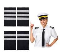 NICENEEDED 2 Pair Professional Uniform Epaulets, Airline Pilot Epaulets Bars Captain Shoulder Boards, Traditional Officer Aviators Shoulder Epaulette Captain Cosplay Epaulette Sliders
