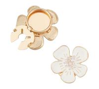 NICENEEDED 2 PCS Button Shirt Cover Pearl Cufflinks, Cute Peach Blossom Flower-shape No-sew Fancy Buttons, Detachable Snap Decorative Cufflink for Clothing Party