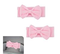 NICENEEDED 2 PCS Car Inside Roof Handle Cover, Cute Pink Bow Anti-Scratch Handle Cover Vehicle Inner Front Rear Door Pull Handle Protector, Auto Interior Grip Gloves for Universal for SUV RV Truck