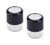 NICENEEDED 2 Pcs Empty Loose Powder Container, Refillable Plastic Powder Case Cosmetic Make-up Loose Powder Box, Portable Travel Powder Box with Powder Sponge Applicator for Women