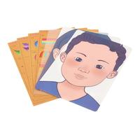 NICENEEDED 2 PCS Face Painting Practice Board with 4 PCS Various Patterns, Reusable Colorful Makeup Exercise Paint Template, A4 Women Men Facial Painting Supplies for Beginner